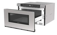 Sharp - 1.2 cu ft 950W Drawer Microwave With Sensor Cooking - Stainless Steel - Back View