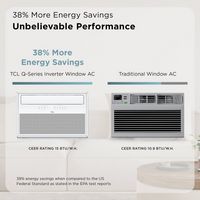 TCL - Q-Series 350 Sq. Ft. 8,000 BTU Smart Window Air Conditioner - White - Back View