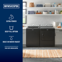 Maytag - 4.7 Cu. Ft. High Efficiency Top Load Washer with Extra Power Button - Volcano Black - Back View