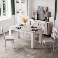 Costway Dining Table 47 Inch Kitchen Dining Table Rectangular for Small Space - Light Gray - Back View
