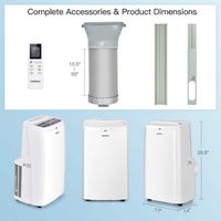 Costway 8150 BTU Portable Air Conditioner Cools up to 450 sq.ft 3-in-1 Air Cooler Fan Dehumidifie... - Back View