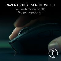 Razer - DeathAdder V4 Pro Lightweight Optical Gaming Mouse with 150 Hour Battery - Wireless - Black - Back View