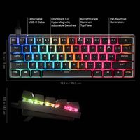 SteelSeries - Apex Pro Mini Gen 3 60% Wired Mechanical OmniPoint Adjustable Gaming Keyboard with ... - Back View