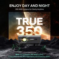 Aurzen - D1 Pro Smart Projector, 20W Speakers, Dolby Audio & dbx-tv Total Sonics,  Auto Focus & K... - Back View