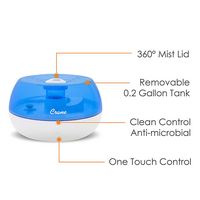 CRANE - 0.2 Gal. Personal Ultrasonic Cool Mist Humidifier - Blue/White - Back View