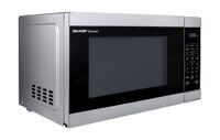 Sharp - 1.1 cu ft Countertop Microwave With Sensor Cooking - Stainless Steel - Back View