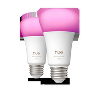 Philips - Hue A19 Bluetooth 75W Smart LED Bulb (2-Pack) - White and Color Ambiance - Back View