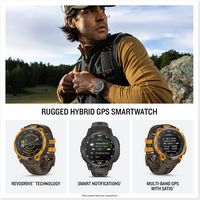 Garmin - Instinct Crossover AMOLED GPS Smartwatch 47 mm Fiber-reinforced Polymer - Charcoal with ... - Back View