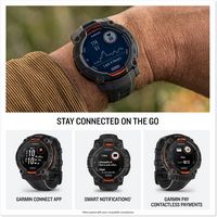 Garmin - Instinct 3 Solar GPS Smartwatch 45 mm Fiber-reinforced Polymer - Black with Black Band - Back View