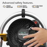 Vornado - VELOCITY HD 1500 Watt Indoor Electric Fan Space Heater with Heavy Duty Base - Green - Back View