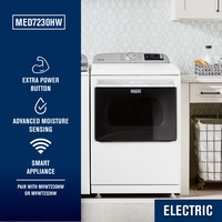 Maytag - 7.4 Cu. Ft. Smart Electric Dryer with Steam and Extra Power Button - White - Back View