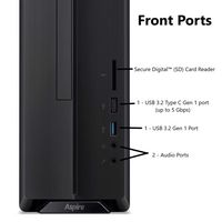 Acer - Aspire XC-840-UB11 Desktop- Intel Celeron N4505 -8GB Memory- 512GB SSD - Black - Back View