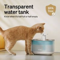 PETLIBRO - Capsule Stainless Steel 2.1L Cat and Dog Drinking Fountain with Two Flow Modes - White - Back View