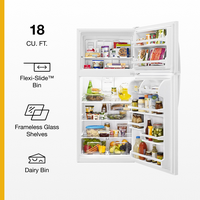 Whirlpool - 18.2 Cu. Ft. Top-Freezer Refrigerator - White - Back View