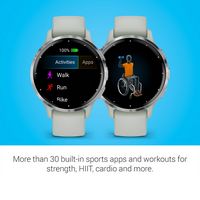 Garmin - Venu 3S GPS Smartwatch 41 mm Fiber-reinforced polymer - Stainless Steel and Sage Gray - Back View