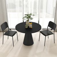 Costway Modern Dining Chairs Set of 4 with Tilted Backrest & Sturdy Metal Legs Plastic - Black - Back View