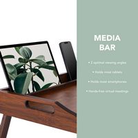 LapGear - Rossie Home Medium Bamboo Media Bed Tray - Java - Back View