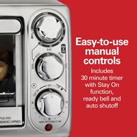 Hamilton Beach - 4-Slice Toaster Oven - Stainless Steel - Back View