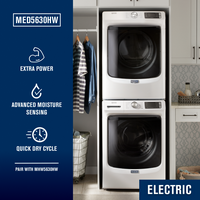 Maytag - 7.3 Cu. Ft. Stackable Electric Dryer with Extra Power Button - White - Back View