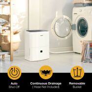 Whirlpool - 50 Pint 3000 Sq. Ft 14.8 quart Energy Star Certified Dehumidifier - White - Back View