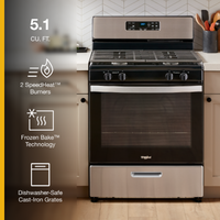 Whirlpool - 5.1 Cu. Ft. Freestanding Gas Range with Broiler Drawer - Stainless Steel - Back View