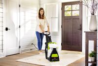 BISSELL - Big Green PET PRO Carpet Cleaner - Black with Electric Green Accents - Back View