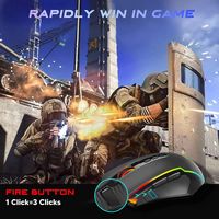REDRAGON - M910-K Wired Gaming Mouse, 8000 DPI Optical Sensor, RGB, 9 Programmable Macro Buttons,... - Back View