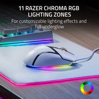 Razer - Basilisk V3 Optical Gaming Mouse with Chroma RBG Lighting - Wired - White - Back View