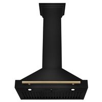 ZLINE - 30 inches - Convertible & Externally Vented - Wall Range Hood - Black stainless steel - Back View