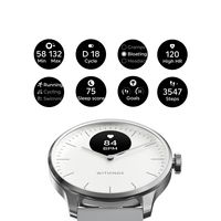 Withings - ScanWatch Light -  Daily Health Hybrid Smartwatch - 37mm - White/Silver - Back View