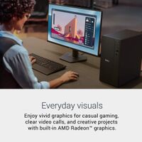 Dell - Desktop - AMD Ryzen 5 150 2025 - 16GB Memory - AMD Radeon 660M - 512GB Storage - Black - Back View