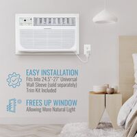 Keystone - 8,000 BTU 350 Sq. Ft. Through-the-Wall Air Conditioner with 4,200 BTU Supplemental Hea... - Back View