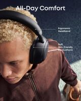 Anker - Soundcore Space 2 Wireless Bluetoth Noise Cancelling Over-the-Ear Headphones with 50H ANC... - Back View