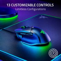 Razer - Basilisk V3 35K Wired Ergonomic Gaming Mouse with HyperScroll Tilt Wheel and Chroma RGB L... - Back View