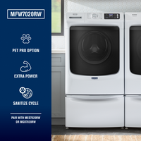 Maytag - 5.0 Cu. Ft. High-Efficiency Smart Front Load Washer with Steam and Pet Pro System - White - Back View