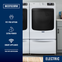 Maytag - 7.4 Cu. Ft. Smart Electric Dryer with Steam and Pet Pro System - White - Back View