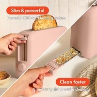 Bella - Fits-anywhere Kitchenware: 2-Slice Slim Toaster - Blossom - Back View
