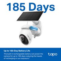 TP-Link - Tapo Wireless Pan-Tilt Security 4K Ultra Camera, 360° Coverage, with Solar, IP65 Weathe... - Back View