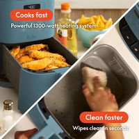 Bella - Fits-anywhere Kitchenware: 4-qt. Slim Air Fryer - Surf - Back View