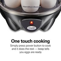 Hamilton Beach - 3-in-1 Egg Cooker with 7 Egg Capacity - Black - Back View