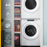 Whirlpool - 4.3 Cu. Ft. High Efficiency Stackable Front Load Washer with 35 Cycle Options - White - Back View