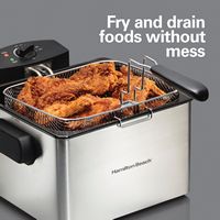 Hamilton Beach - 21 Cup Professional Style Deep Fryer - Silver - Back View