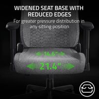 Razer - Iskur V2 X Ergonomic Gaming Chair with Multi Layered Fabric - Light Gray - Back View