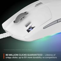 SteelSeries - Rival 3 Gen 2 Wired Optical Gaming Mouse with 3-Zone RGB - Wired - White - Back View