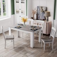 Costway Dining Table 47 Inch Kitchen Dining Table Rectangular for Small Space - Dark Gray - Back View