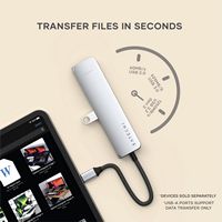 Satechi - 7-in-1 USB-C Slim Multiport Adapter w/ Ethernet, 4K HDMI, 60W USB-C, 2 USB-A, SD/Micro ... - Back View