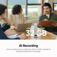 Insta360 - Wave Noise Canceling Conference Speakerphone, AI recorder, Meeting, Interview, Podcast... - Back View