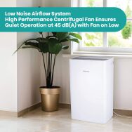 Hisense - 50 Pint Dehumidifier with 12 quarts Bucket Capacity - White - Back View