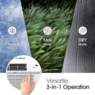 LG - 350 Sq. Ft. 8,000 BTU Window Air Conditioner with Remote - White - Back View