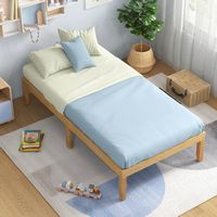 Costway Twin Size Wooden Platform Bed Frame 14
